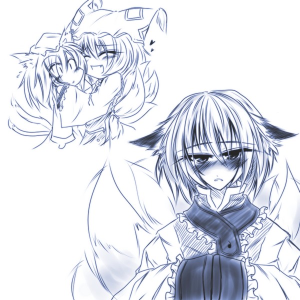 yakumo ran and chen (touhou) drawn by aiba_kinoko_(aozora)
