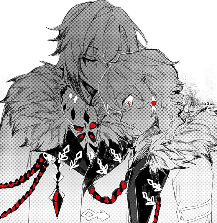 aether and arlecchino (genshin impact) drawn by xing_gan_ji_jiu_bao