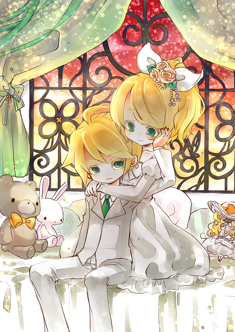 kagamine rin and kagamine len (vocaloid) drawn by komeko_meko_(mecolate)