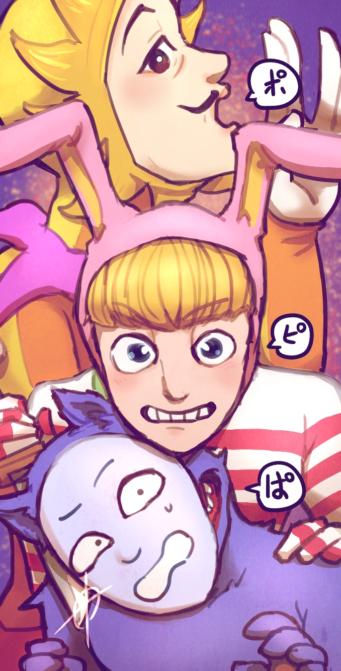 popee, kedamono, and papi (popee the performer) drawn by kabochashige
