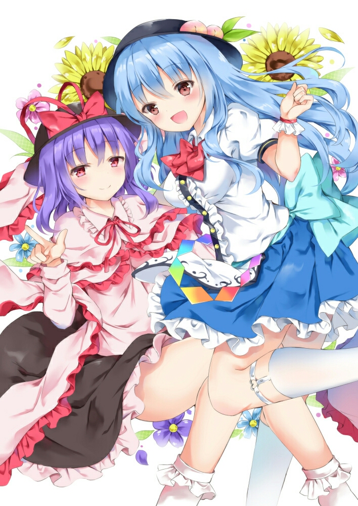hinanawi tenshi and nagae iku (touhou) drawn by sugisaki_yuu
