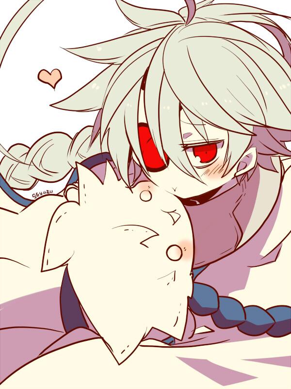 ragna the bloodedge and nu-13 (blazblue) drawn by kuro_yuzu