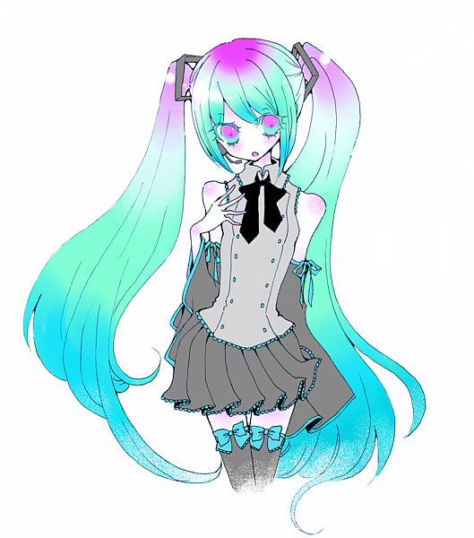 hatsune miku (vocaloid) drawn by miri_(tobira_no_mukou)