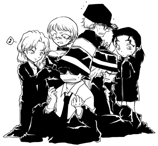 vermouth, gin, mizunashi rena, vodka, chianti, and 1 more (meitantei conan) drawn by suruga_(135221)