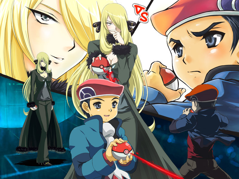cynthia and lucas (pokemon and 2 more) drawn by fujimaru_(kinakomucch)