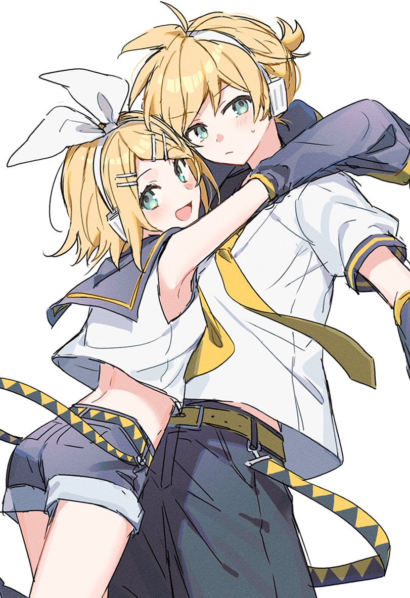 kagamine rin and kagamine len (vocaloid) drawn by smm_gb