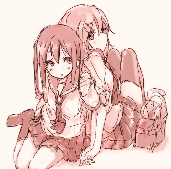nakano azusa and hirasawa yui (k-on!) drawn by kirisawa_saki