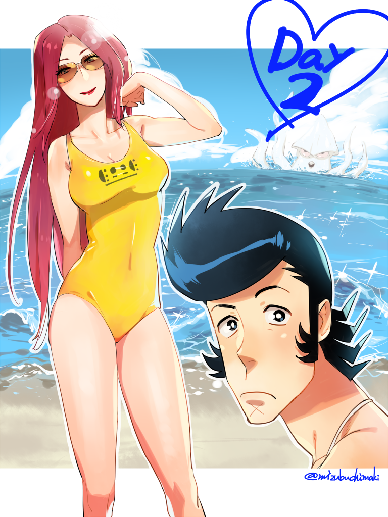 dandy and scarlet (space dandy) drawn by samba-temperado