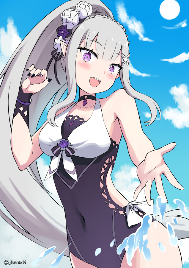emilia (re:zero kara hajimeru isekai seikatsu and 1 more) drawn by s_(hdru2332)