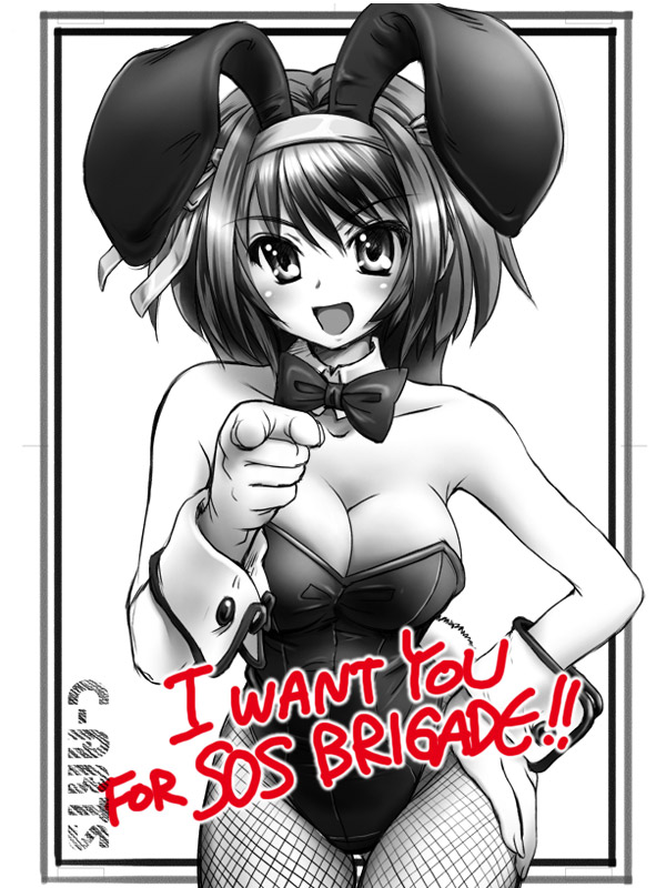 suzumiya haruhi and uncle sam (suzumiya haruhi no yuuutsu and 1 more) drawn by maguta