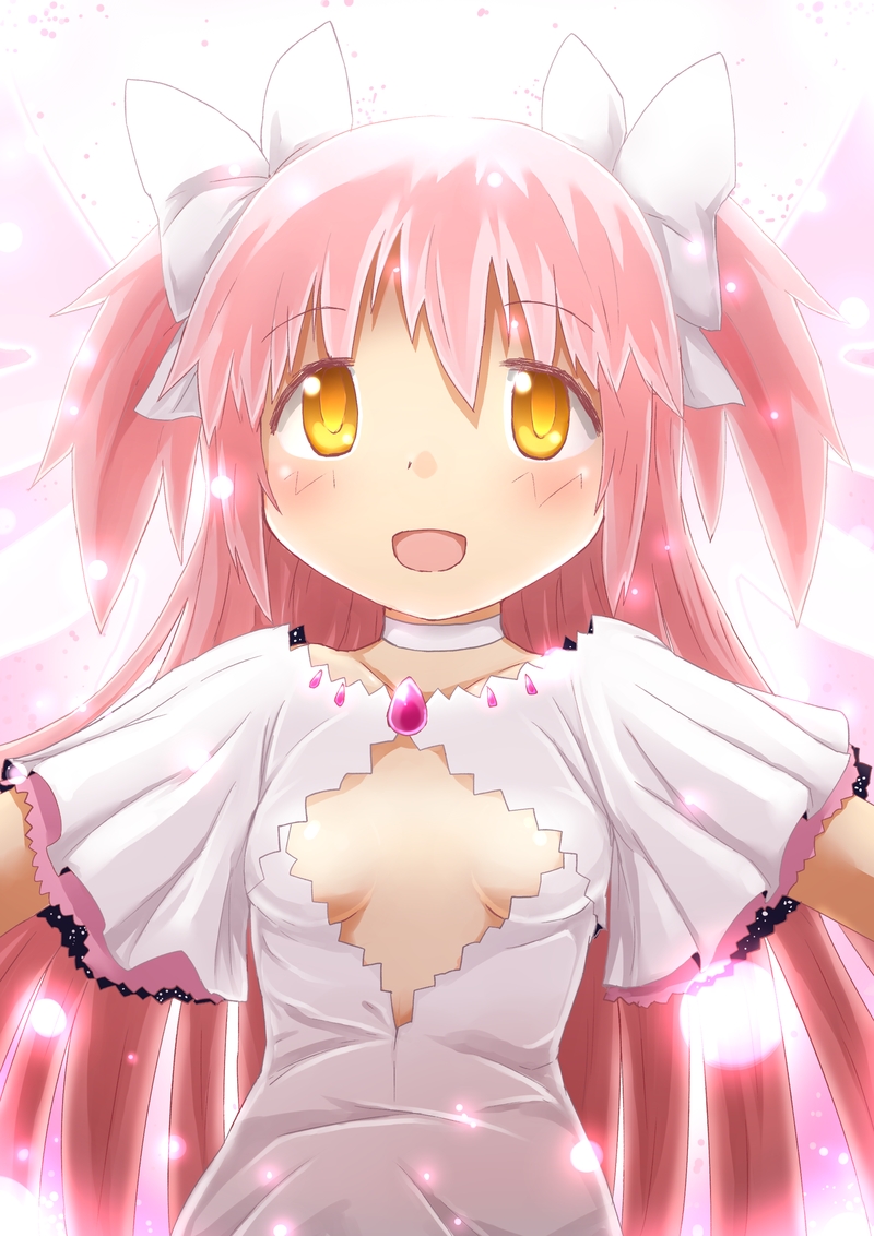 kaname madoka and ultimate madoka (mahou shoujo madoka magica) drawn by gerisita
