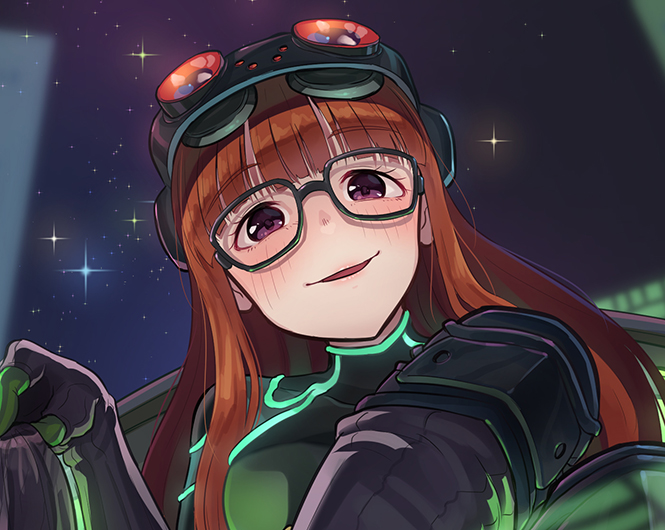 sakura futaba and oracle (persona and 1 more) drawn by kamille_(vcx68)