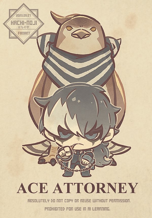 simon blackquill and taka (ace attorney) drawn by hachinoji