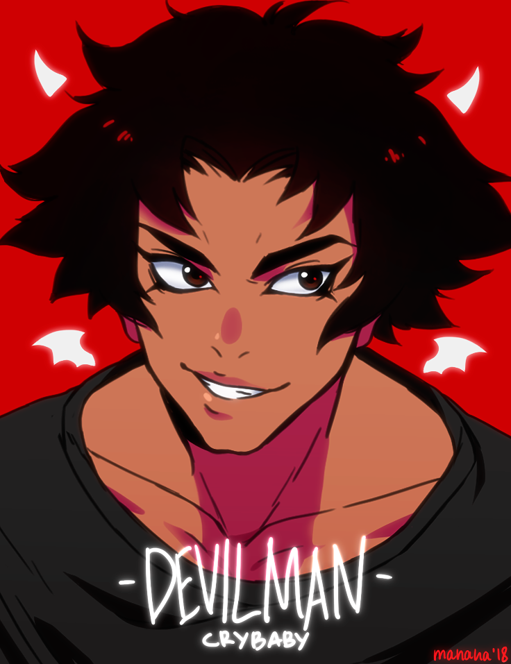 fudou akira (devilman and 1 more) drawn by mananeez