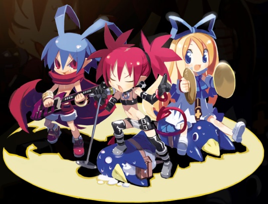 etna, prinny, flonne, and laharl (disgaea) drawn by harada_takehito