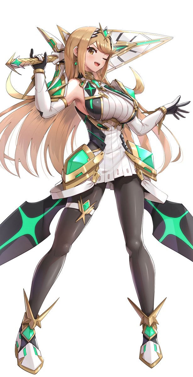 mythra (xenoblade chronicles and 2 more) drawn by gonzarez