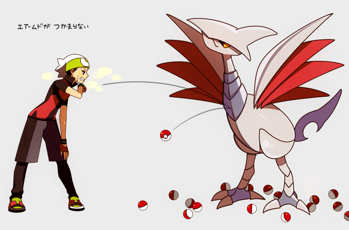 brendan and skarmory (pokemon and 2 more) drawn by himari_g_(sr)