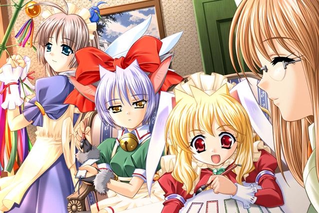 fuua, mimi, rinne, and chihaya (mugyutto! pet maid) drawn by ngo_(ngo_dandelion)