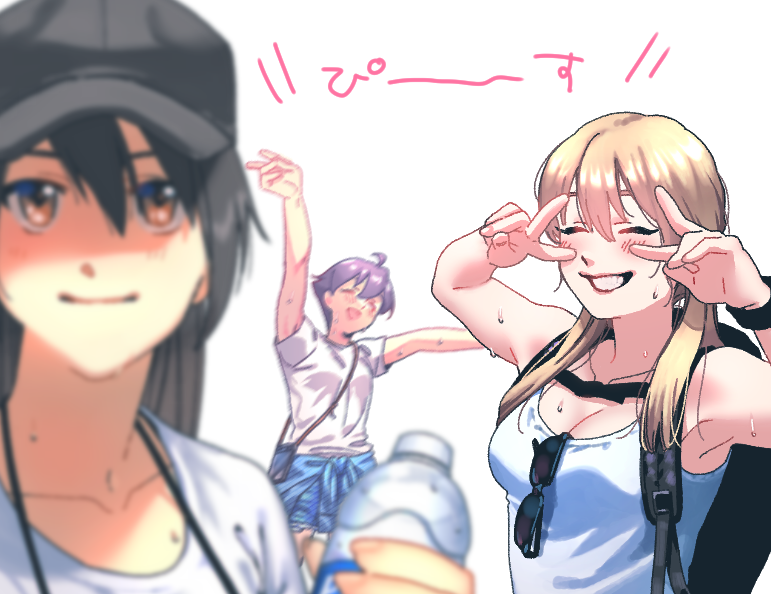 nagato, prinz eugen, and sakawa (kantai collection) drawn by shishanmo