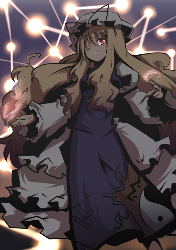yakumo yukari (touhou) drawn by mori_no_kaeru