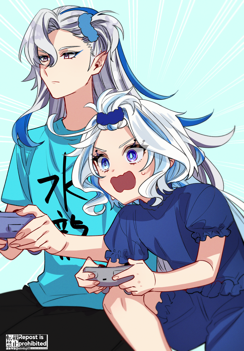 furina and neuvillette (genshin impact) drawn by takamatsu_(yamajiai)
