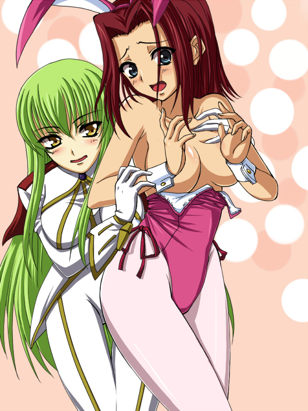 c.c. and kouzuki kallen (code geass) drawn by hayami_kyuuen