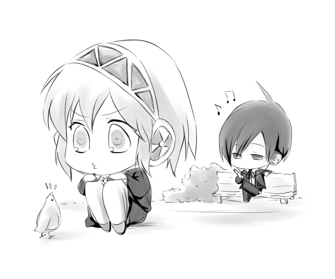 yuuki makoto and aigis (persona and 1 more) drawn by oglee