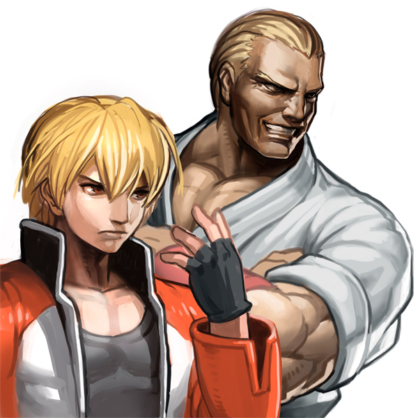 rock howard and geese howard (fatal fury and 1 more) drawn by oetaro