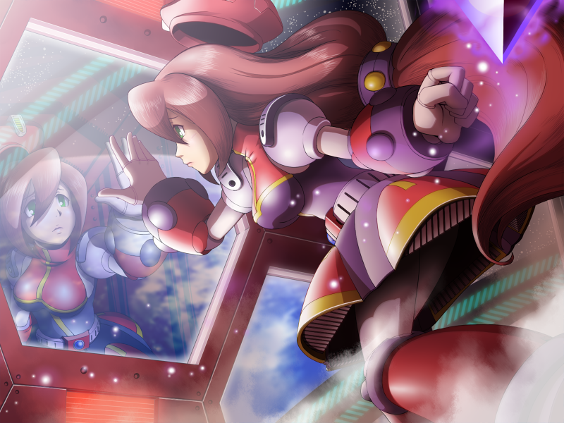 iris (mega man and 2 more) drawn by napo