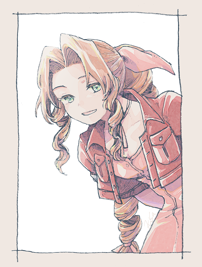 aerith gainsborough (final fantasy and 1 more) drawn by michibata_65