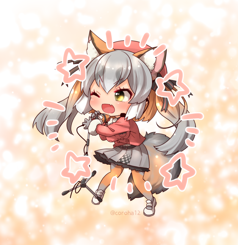 island fox (kemono friends and 1 more) drawn by coroha