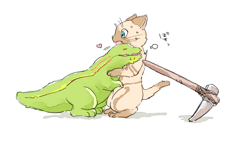 felyne and deviljho (monster hunter) drawn by yoichi_sogou
