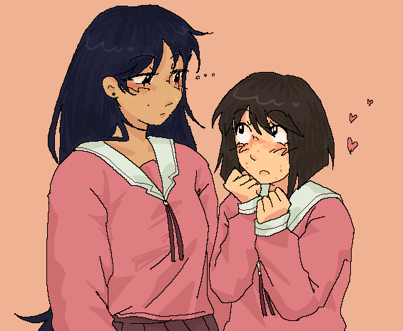 sakaki and kaori (azumanga daioh) drawn by o0llei