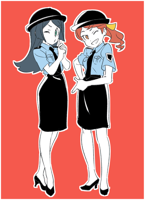 barbara parker and hanna england (little witch academia) drawn by bokujoukun