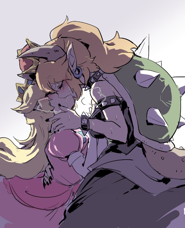 princess peach and bowsette (mario and 1 more) drawn by nejikyuu