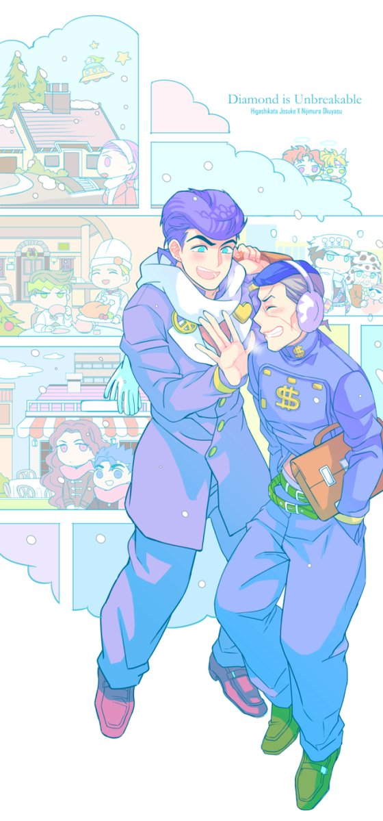 joseph joestar, kujo jotaro, caesar anthonio zeppeli, kakyoin noriaki, higashikata josuke, and 7 more (jojo no kimyou na bouken and 1 more) drawn by akiae_(hayj14)
