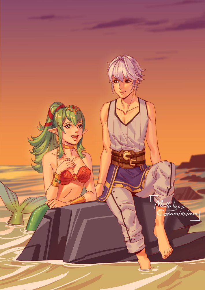 male robin and tiki (fire emblem and 1 more) drawn by mella