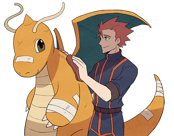 dragonite and lance (pokemon and 1 more) drawn by jaho