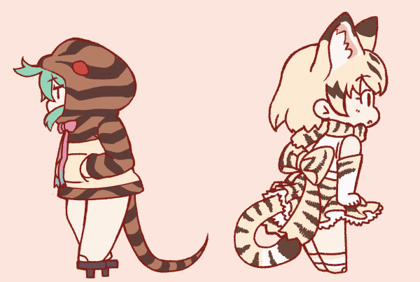 tsuchinoko and sand cat (kemono friends) drawn by tanaka_kusao