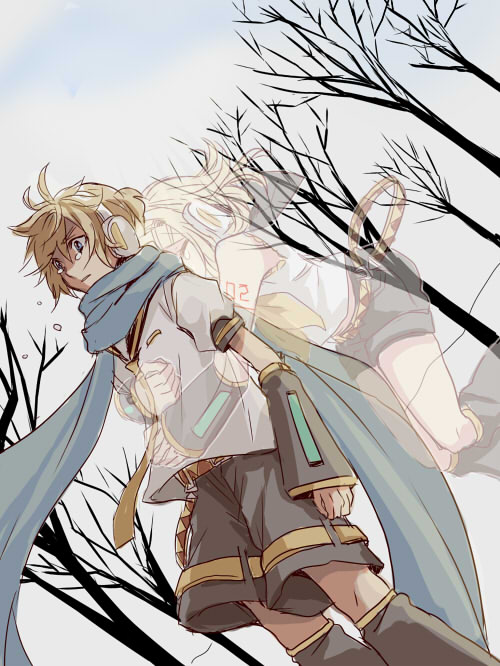 kagamine rin and kagamine len (vocaloid and 1 more) drawn by setora
