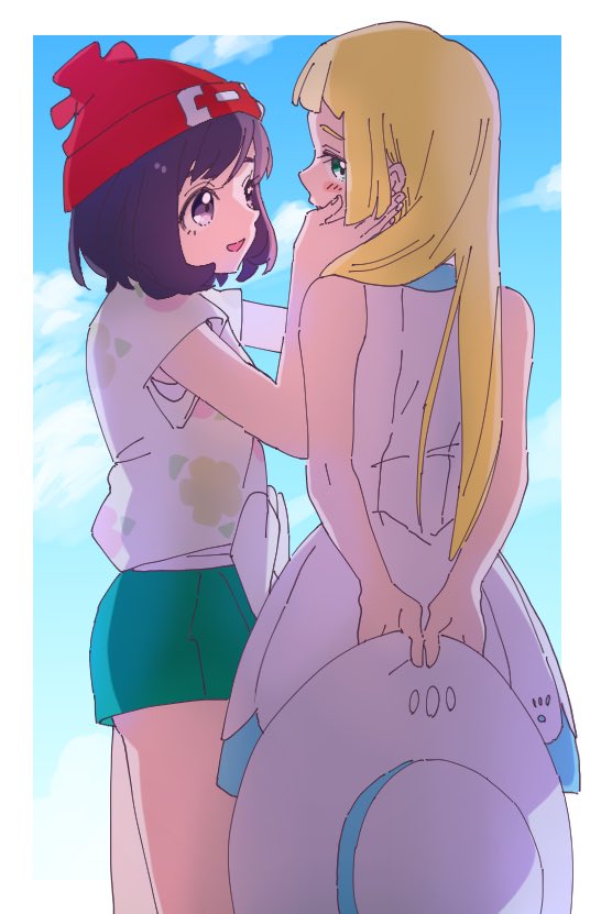 lillie and selene (pokemon and 1 more) drawn by ankea_(a-ramo-do)