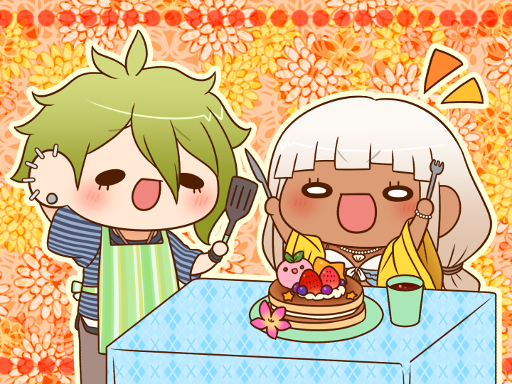 amami rantaro and yonaga angie (danganronpa and 1 more) drawn by yumaru_(marumarumaru)