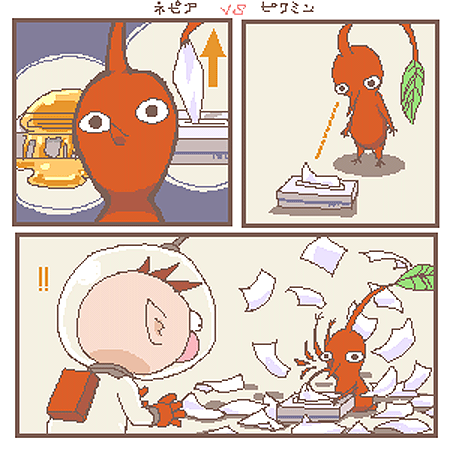 red pikmin and olimar (pikmin) drawn by mhk_(soretonaku)