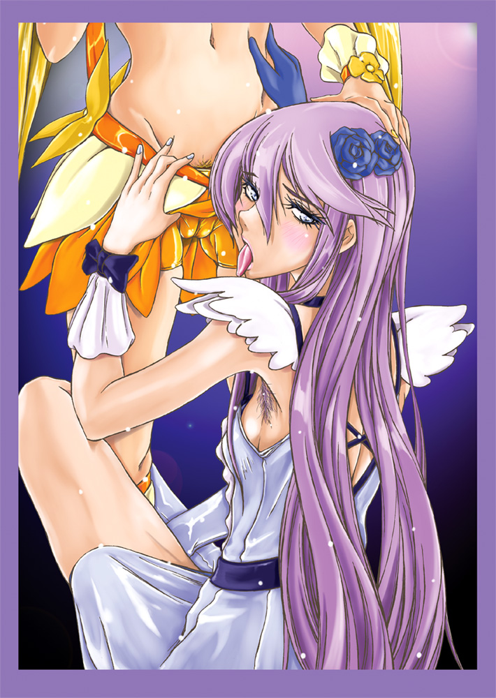 tsukikage yuri, myoudouin itsuki, cure sunshine, and cure moonlight (precure and 1 more) drawn by ozawa_reido
