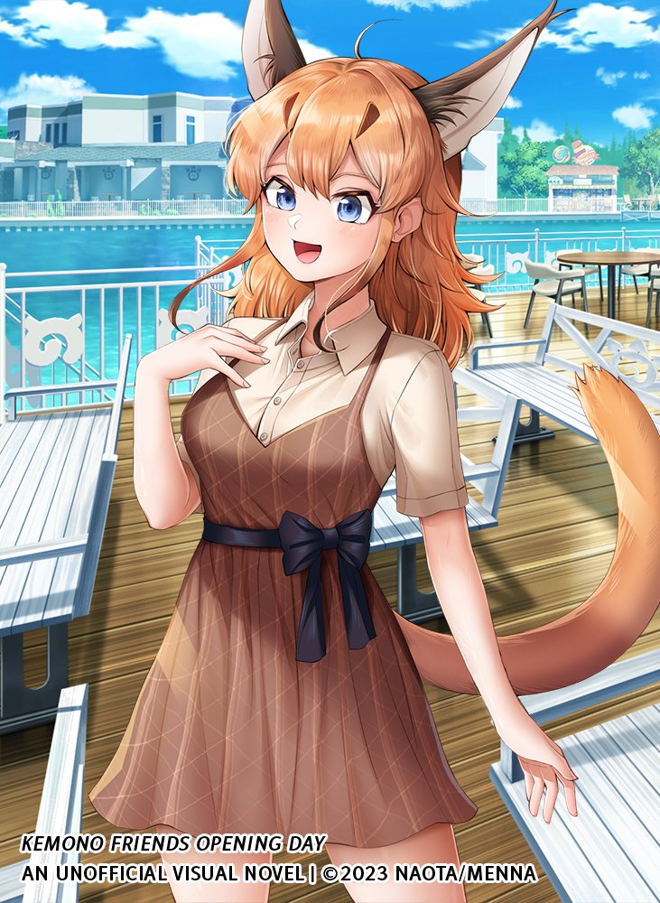 caracal (kemono friends and 1 more) drawn by menna_(0012)