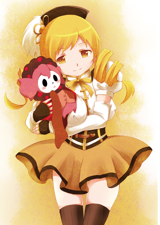tomoe mami and charlotte (mahou shoujo madoka magica) drawn by akafuji