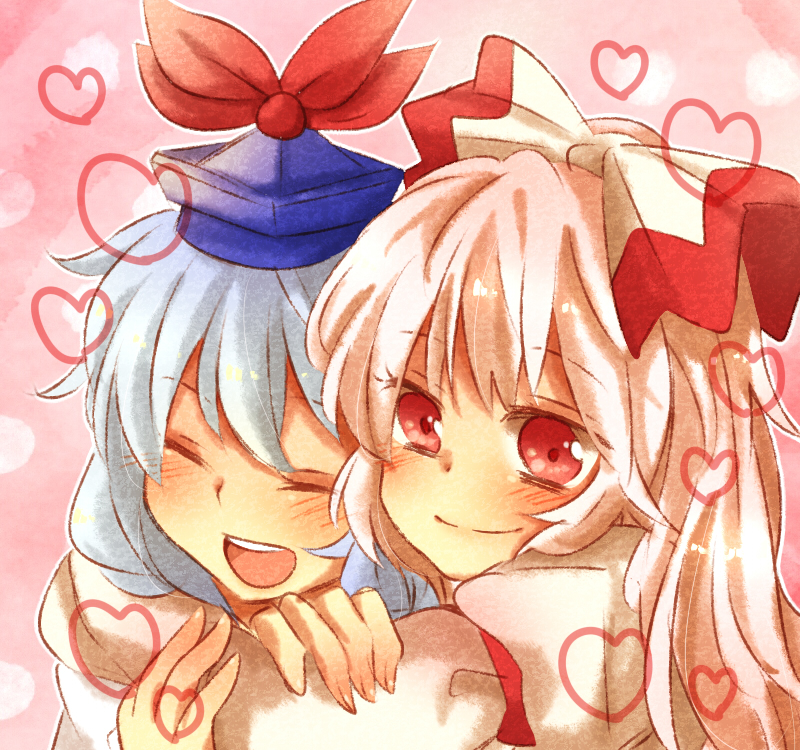 fujiwara no mokou and kamishirasawa keine (touhou) drawn by zawameki