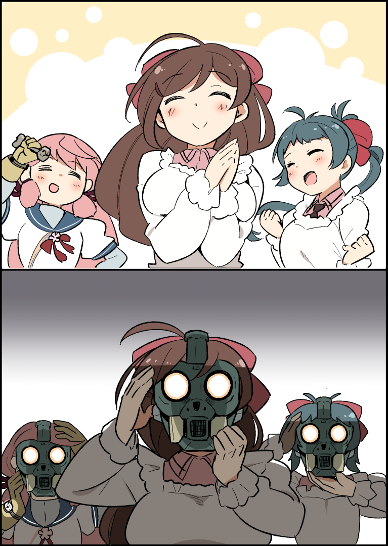 akashi, mamiya, and irako (kantai collection and 1 more) drawn by shiyoo