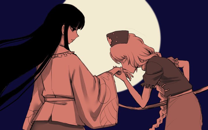houraisan kaguya and yagokoro eirin (touhou) drawn by meimaru_inuchiyo
