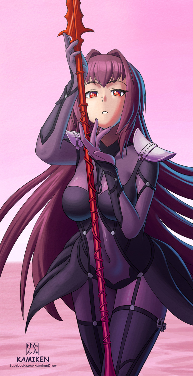 scathach (fate and 2 more) drawn by kami_mitsugu_(kamiken)